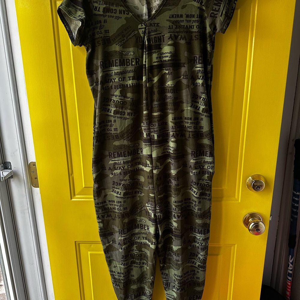Green Camo Jumpsuit with Graphics